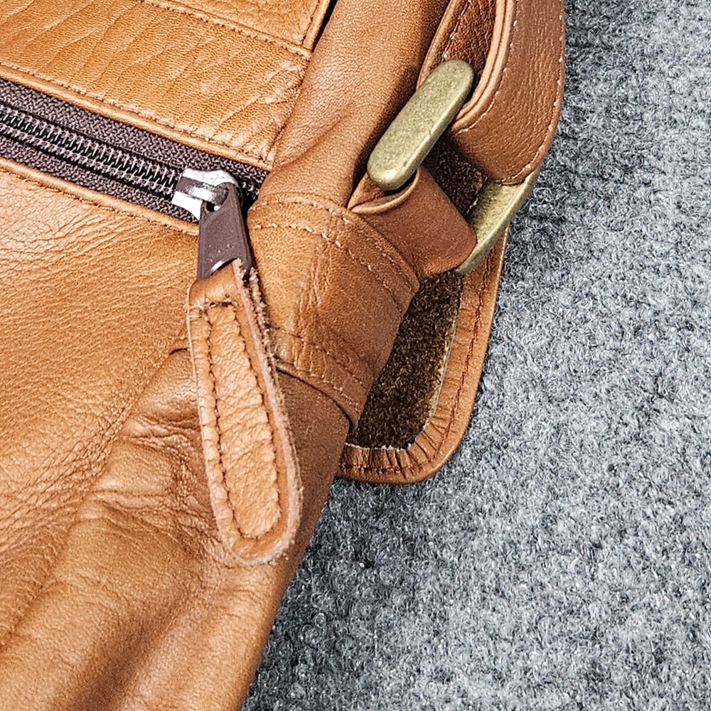 Leather Messenger Bag Tan Brown Large Crossbody Satchel Shoulder‎ Strap Work - Picture 5 of 7